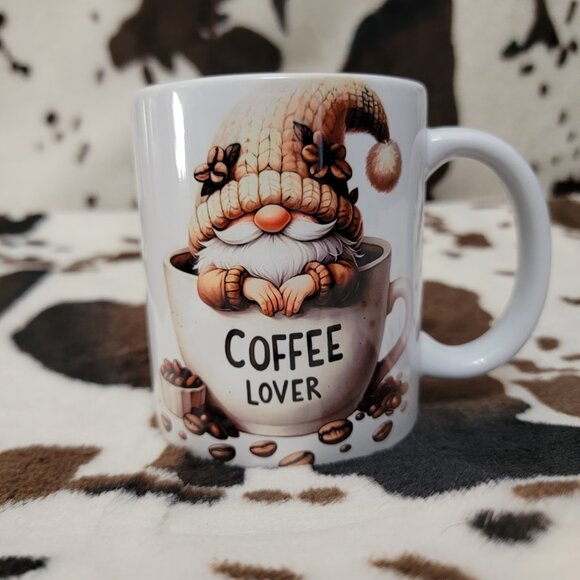 Gnome Coffee Lover 11oz Ceramic Coffee Mug Tea Cup - Picture 4 of 4